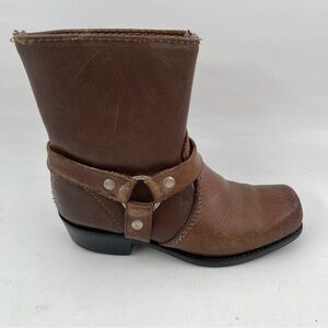 Dingo Boys Brown Leather Harness - SZ 8C - Square Toe Boots